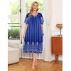 image:imageEkouaer Womens House Dress with PocketsBlue Ethnic Flower