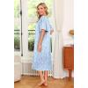 image:imageEkouaer Womens House Dress with PocketsBlue White Floral
