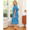 image:imageEkouaer Womens House Dress with PocketsBlue White Leaf