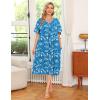 image:imageEkouaer Womens House Dress with PocketsBlue White Leaf