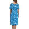 image:imageEkouaer Womens House Dress with PocketsBlue White Leaf