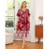 image:imageEkouaer Womens House Dress with PocketsFloral Dark Red