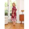 image:imageEkouaer Womens House Dress with PocketsFloral Dark Red