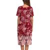 image:imageEkouaer Womens House Dress with PocketsFloral Dark Red