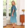 image:imageEkouaer Womens House Dress with PocketsLeaf Blue