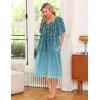 image:imageEkouaer Womens House Dress with PocketsLeaf Blue