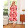 image:imageEkouaer Womens House Dress with PocketsPink Leaf