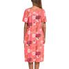 image:imageEkouaer Womens House Dress with PocketsPink Leaf