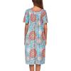image:imageEkouaer Womens House Dress with PocketsRound Blue Floral