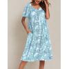 image:imageEkouaer Womens House Dress with PocketsTurquoise Floral