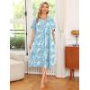 image:imageEkouaer Womens House Dress with PocketsTurquoise Floral
