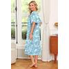 image:imageEkouaer Womens House Dress with PocketsTurquoise Floral
