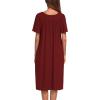 image:imageEkouaer Womens House Dress with PocketsWine Red