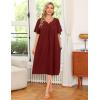 image:imageEkouaer Womens House Dress with PocketsWine Red
