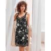 image:imageEkouaer Womens Nightgown Vneck Chemise Sleepwear Lace Nightwear Soft Lingerie for WomenBlack Moon Print