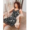 image:imageEkouaer Womens Nightgown Vneck Chemise Sleepwear Lace Nightwear Soft Lingerie for WomenBlack Moon Print