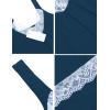 image:imageEkouaer Womens Nightgown Vneck Chemise Sleepwear Lace Nightwear Soft Lingerie for WomenBlue Green