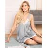 image:imageEkouaer Womens Nightgown Vneck Chemise Sleepwear Lace Nightwear Soft Lingerie for WomenLight Grey