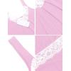 image:imageEkouaer Womens Nightgown Vneck Chemise Sleepwear Lace Nightwear Soft Lingerie for WomenLight Pink
