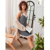 image:imageEkouaer Womens Nightgown Vneck Chemise Sleepwear Lace Nightwear Soft Lingerie for WomenMid Grey