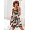 image:imageEkouaer Womens Nightgown Vneck Chemise Sleepwear Lace Nightwear Soft Lingerie for WomenOrange Flower