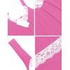 image:imageEkouaer Womens Nightgown Vneck Chemise Sleepwear Lace Nightwear Soft Lingerie for WomenPink