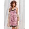 image:imageEkouaer Womens Nightgown Vneck Chemise Sleepwear Lace Nightwear Soft Lingerie for WomenPink Leopard Print