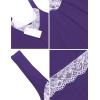 image:imageEkouaer Womens Nightgown Vneck Chemise Sleepwear Lace Nightwear Soft Lingerie for WomenPurple