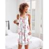 image:imageEkouaer Womens Nightgown Vneck Chemise Sleepwear Lace Nightwear Soft Lingerie for WomenWhite Flower