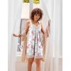 image:imageEkouaer Womens Nightgown Vneck Chemise Sleepwear Lace Nightwear Soft Lingerie for WomenWhite Flower