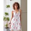 image:imageEkouaer Womens Nightgown Vneck Chemise Sleepwear Lace Nightwear Soft Lingerie for WomenWhite Flower