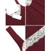 image:imageEkouaer Womens Nightgown Vneck Chemise Sleepwear Lace Nightwear Soft Lingerie for WomenWine Red
