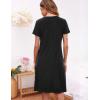 image:imageEkouaer Womens Nightshirt Short Sleeve Button Down Nightgown VNeck Sleepwear Pajama DressBlack