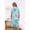 image:imageEkouaer Womens Nightshirt Short Sleeve Button Down Nightgown VNeck Sleepwear Pajama DressGreen Floral