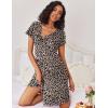 image:imageEkouaer Womens Nightshirt Short Sleeve Button Down Nightgown VNeck Sleepwear Pajama DressLeopard Print