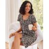 image:imageEkouaer Womens Nightshirt Short Sleeve Button Down Nightgown VNeck Sleepwear Pajama DressLeopard Print