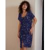 image:imageEkouaer Womens Nightshirt Short Sleeve Button Down Nightgown VNeck Sleepwear Pajama DressNavy Blue Stars