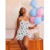 image:imageEkouaer Womens Pajama Sets 2 Piece Lingerie Sleepwear Cute Cami Shorts Pjs Set Soft V Neck Lace Trim NightwearCow