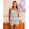 image:imageEkouaer Womens Pajama Sets 2 Piece Lingerie Sleepwear Cute Cami Shorts Pjs Set Soft V Neck Lace Trim NightwearCow
