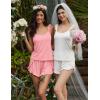 image:imageEkouaer Womens Pajama Sets Ruffle Cami Top and Shorts 2 Piece Lounge Set Sleepwear Summer Comfy Cute Bridal Pajama for WomenCoconut Milk