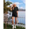 image:imageEkouaer Womens Pajama Sets Short Sleeve Lounge Sets 2 Piece Pjs Tops and Shorts Outfits Matching Loungewear with PocketsBlack