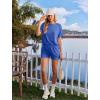image:imageEkouaer Womens Pajama Sets Short Sleeve Lounge Sets 2 Piece Pjs Tops and Shorts Outfits Matching Loungewear with PocketsBlue