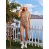 image:imageEkouaer Womens Pajama Sets Short Sleeve Lounge Sets 2 Piece Pjs Tops and Shorts Outfits Matching Loungewear with PocketsBrown