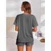 image:imageEkouaer Womens Pajama Sets Short Sleeve Lounge Sets 2 Piece Pjs Tops and Shorts Outfits Matching Loungewear with PocketsDark Grey