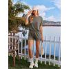 image:imageEkouaer Womens Pajama Sets Short Sleeve Lounge Sets 2 Piece Pjs Tops and Shorts Outfits Matching Loungewear with PocketsDark Olive Green