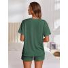image:imageEkouaer Womens Pajama Sets Short Sleeve Lounge Sets 2 Piece Pjs Tops and Shorts Outfits Matching Loungewear with PocketsForestgreen