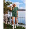 image:imageEkouaer Womens Pajama Sets Short Sleeve Lounge Sets 2 Piece Pjs Tops and Shorts Outfits Matching Loungewear with PocketsForestgreen