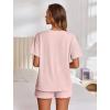 image:imageEkouaer Womens Pajama Sets Short Sleeve Lounge Sets 2 Piece Pjs Tops and Shorts Outfits Matching Loungewear with PocketsLight Pink