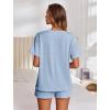 image:imageEkouaer Womens Pajama Sets Short Sleeve Lounge Sets 2 Piece Pjs Tops and Shorts Outfits Matching Loungewear with PocketsSky Blue