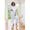 image:imageEkouaer Womens Satin Silky Pajama Set Short Sleeve Shirt with Long Pajama Pant Set Soft PJ LoungewearBlue Leopard